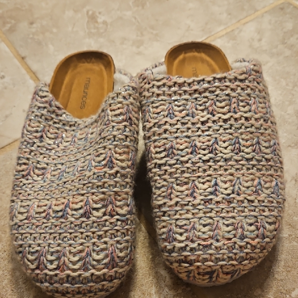 Maurices Multicolor Knit Clog Mules New Worn Once